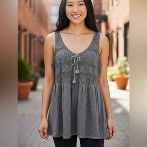 Torrid sheer mesh inset stud tank size 1